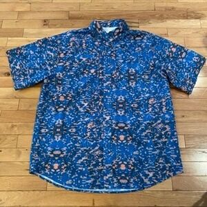 Reel Legends Saltwater II Men's Short Sleeve Button Up Shirt Size L